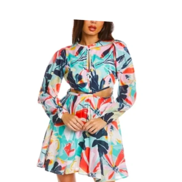 Walter Baker Hannah Floral Dress w/ Cut Out Details (Size: 12) - Picture 2 of 7